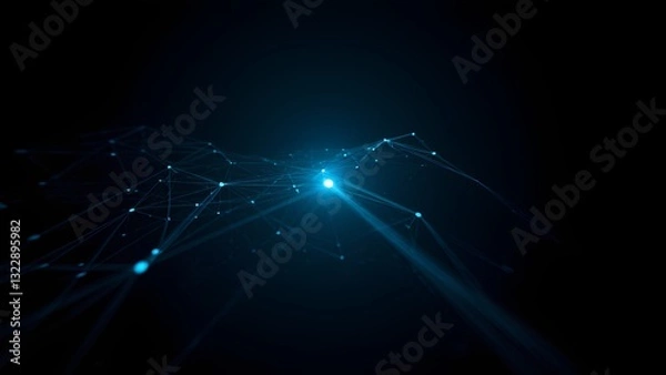 Fototapeta Digital Network Web: a complex structure of interconnected points, digital art, created