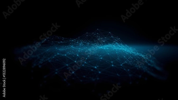 Fototapeta Digital Network Web: a complex structure of interconnected points, digital art, created