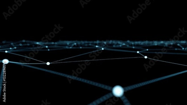 Fototapeta Digital Network Web: a complex structure of interconnected points, digital art, created