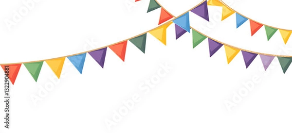 Fototapeta Vibrant Triangular Flags Strung Together for Celebration