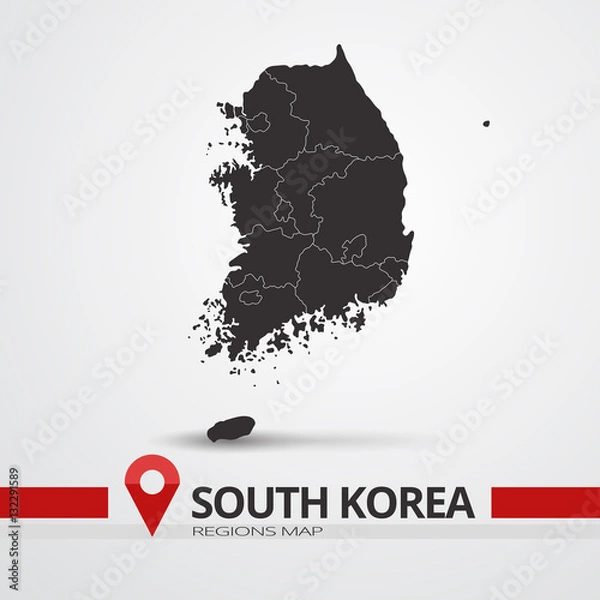 Obraz South Korea map vector