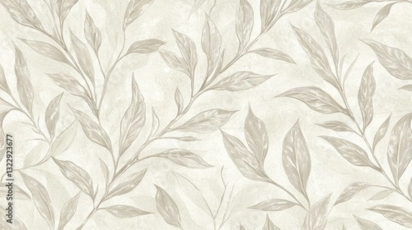 Obraz Artistic depiction of stylized leaves in a seamless repeating pattern