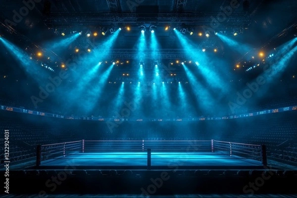 Obraz Empty Boxing Arena Under Dramatic Lighting