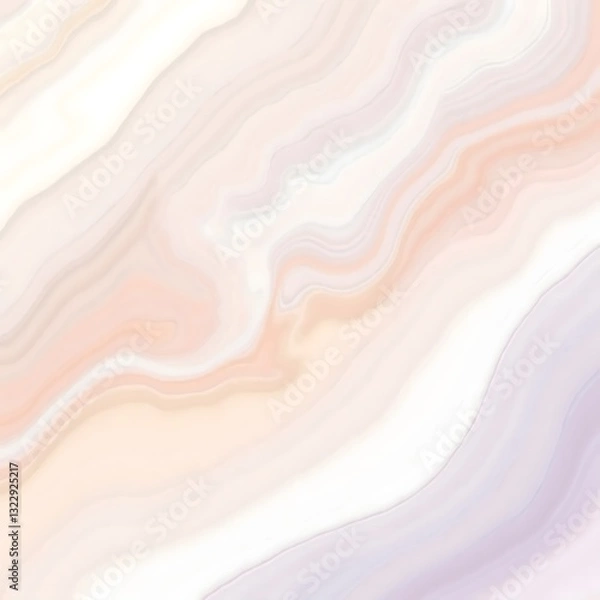 Fototapeta A soft pastel marble texture background with gentle swirls of peach