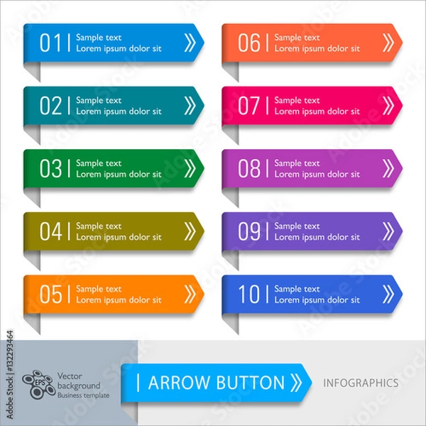 Obraz Infographic Vector Arrow Button