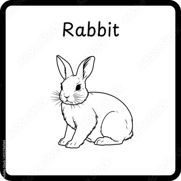 Obraz Animals Coloring E Book for Kids - rabbit