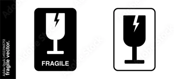 Fototapeta fragile vector icon pack