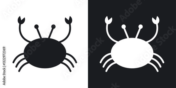 Fototapeta Crab vector icon set in solid style.