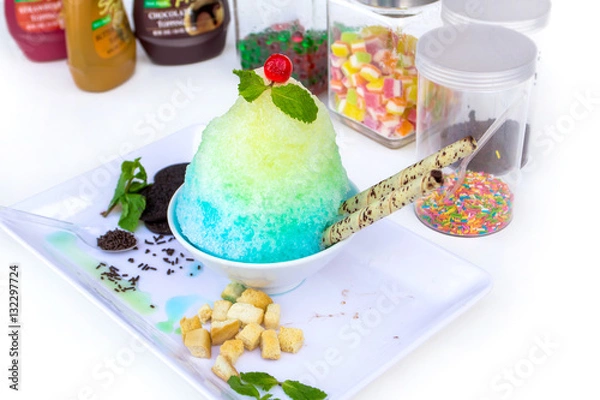 Obraz Syrup on flake ice