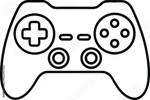 Obraz Video game controller line art vector, Gamepad vector icon illustration