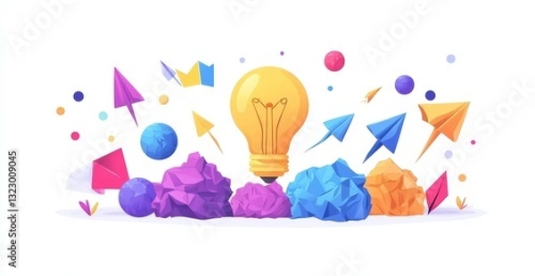 Fototapeta Colorful Idea Concept, Creative Thinking, Abstract Illustration
