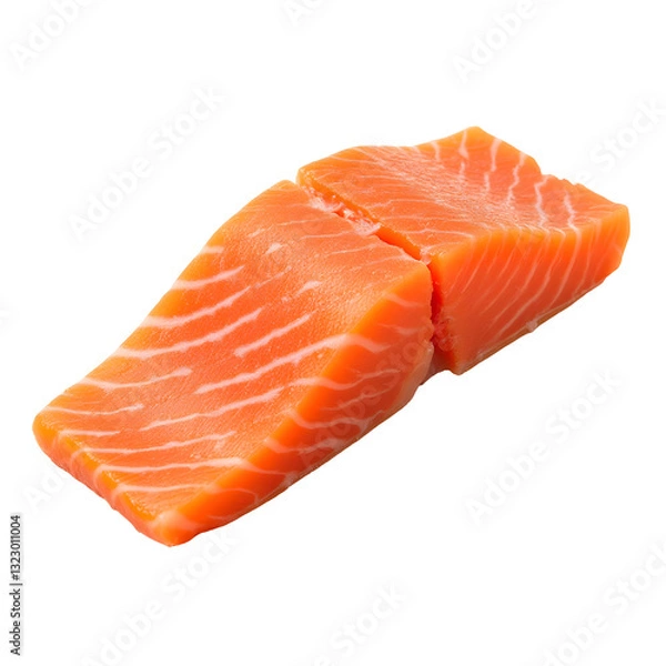 Fototapeta Fresh Atlantic Salmon Fillet Perfect for Gourmet Recipes  Isolated on White Background