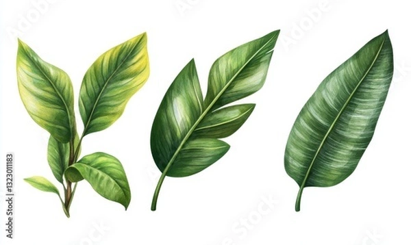 Obraz Tropical leaves foliage plant jungle bush floral, PNG