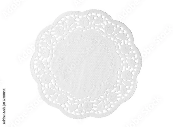 Obraz Lacy white paper napkin isolated on white background