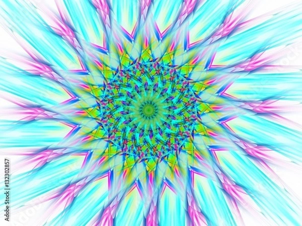 Fototapeta Colored abstract fractal pattern. Computer generated graphics.