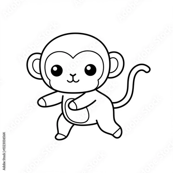 Obraz coloring page for a simple Monkey