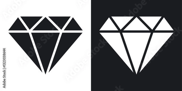 Fototapeta Diamond icons set in flat filled style.