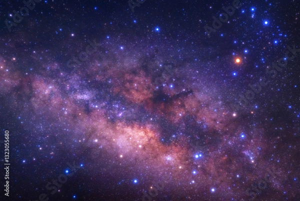 Fototapeta Close up clearly milky way galaxy with stars and space dust in the universe