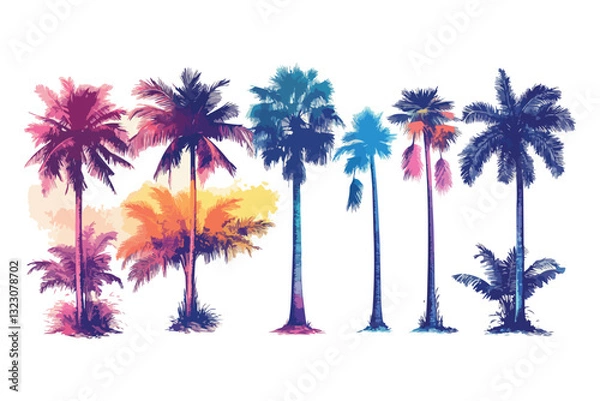 Fototapeta palm trees vector illustration