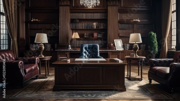 Fototapeta wood executive office empty