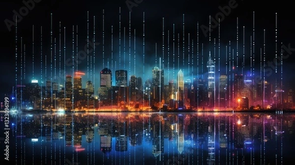 Fototapeta illumination city data