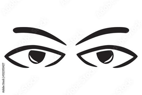 Obraz Angry Eye, Simple Vector Illustration at white