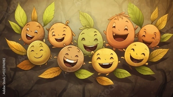 Fototapeta circle leaf cartoon