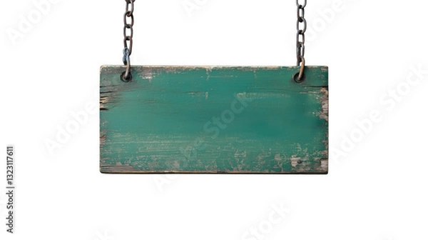 Obraz A green wooden open sign hanging