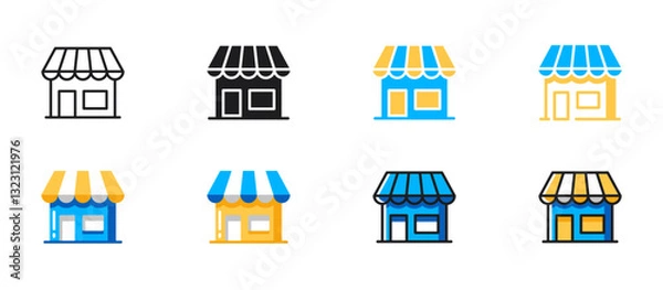 Fototapeta Shop or storefront ecommerce icon. Simple and modern vector illustration representing online store, marketplace, retail business, shopping, and digital commerce concept.