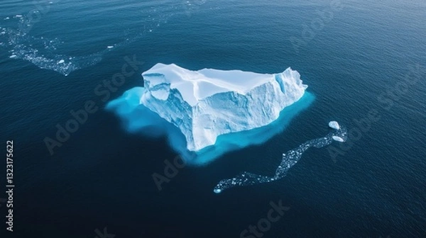 Obraz A Large Iceberg Floating in Calm Dark Blue Ocean Water