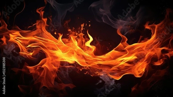 Obraz bright flames on black