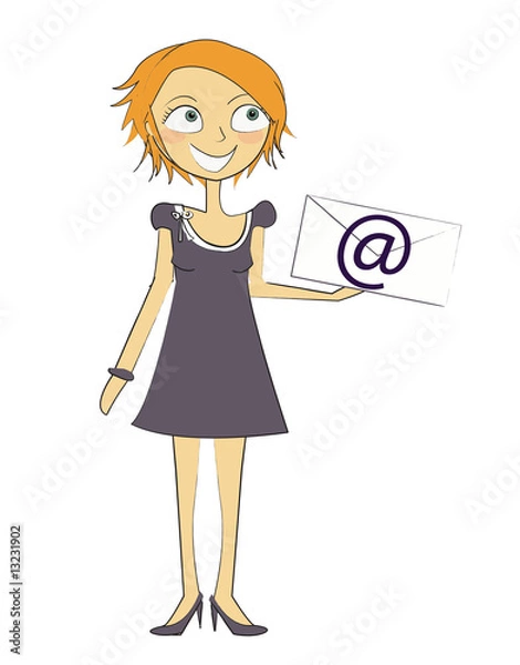 Fototapeta femme e-mail