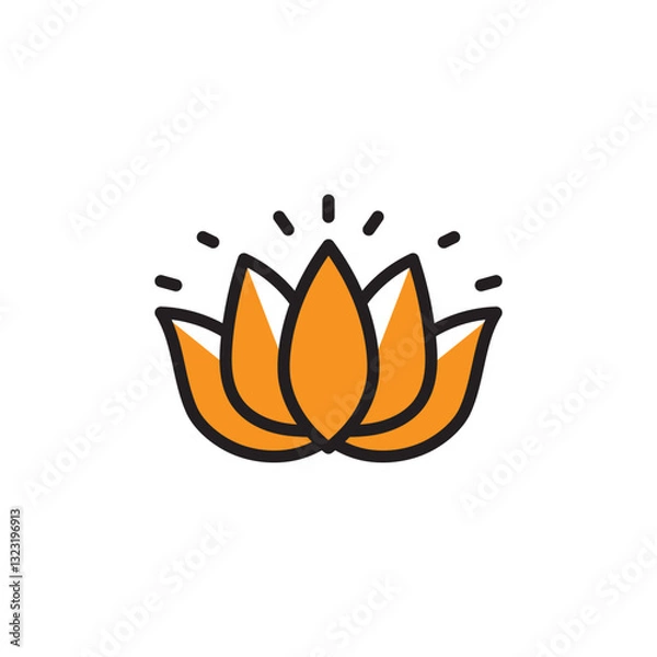 Fototapeta Lotus icon logo design template isolated illustration