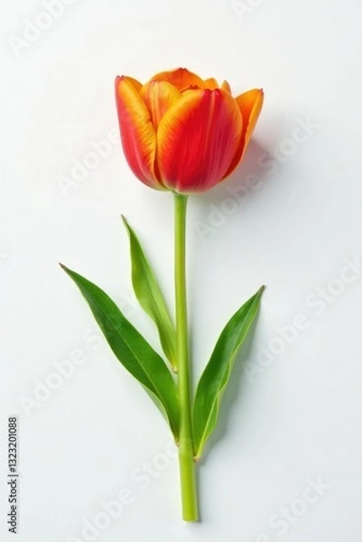Fototapeta Isolated stem against a plain white background with subtle shine, garden, stem