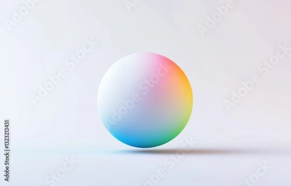Obraz Pastel rainbow gradient sphere on white background.