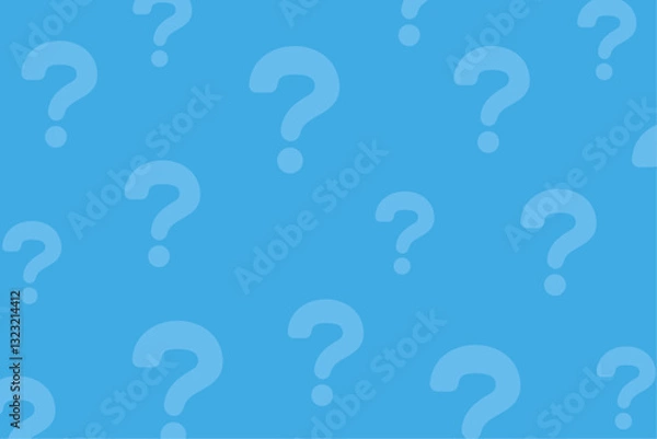 Fototapeta ハテナマーク柄の背景イラスト　ブルー
