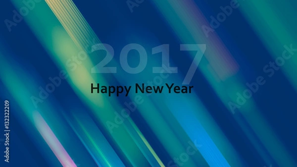 Obraz Happy new year 2017. Abstract artistic background. Defocused blu