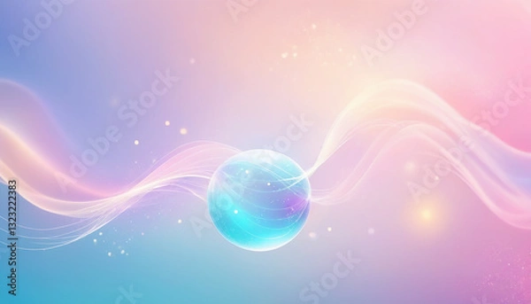 Obraz Abstract technology power and energy flow concept background, minimalist design with glow light and bokeh, generative AI.
