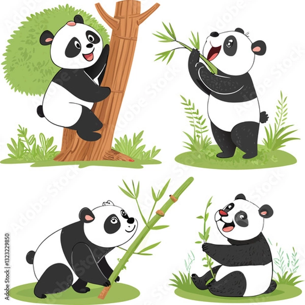Obraz panda and bamboo