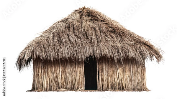 Fototapeta Rustic Straw Hut on Transparent Background