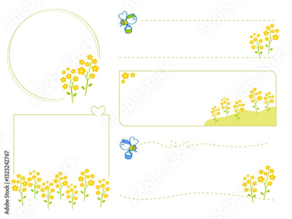 Obraz 菜の花のフレームセット