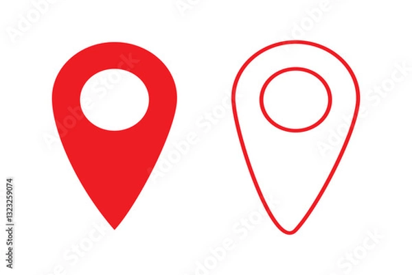 Fototapeta Location or map pin icon symbol. flat vector illustration