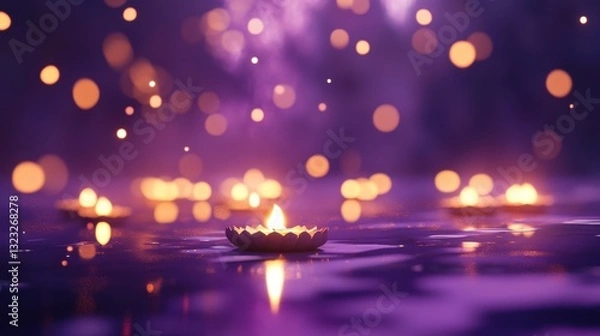 Fototapeta Banner design for diwali festival and podium,Diwali light decoration candle with fireworks,Stage,Product display Showcase design sparkle background,Deepavali,Dipavali,3D podium illustration.