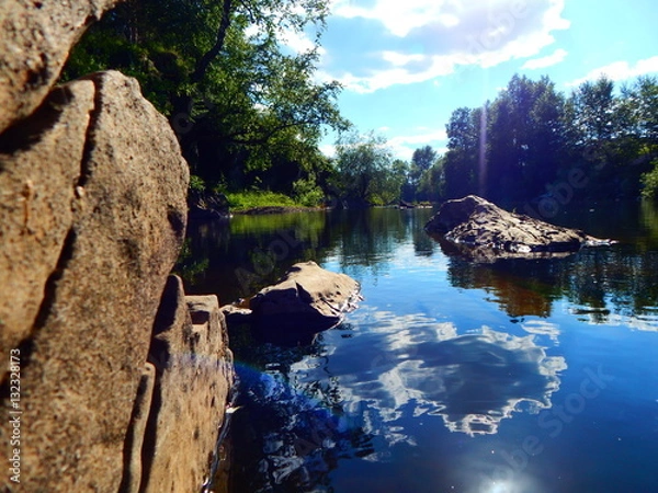 Obraz река отражение