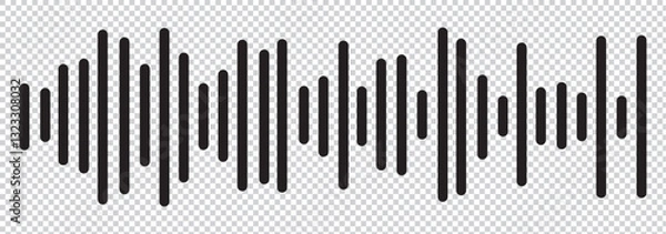 Fototapeta sound icon set. digital recorder voice audio wave vector symbol. soundwave frequency icon in black and white color. 1176