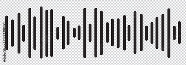 Fototapeta Podcast soundwave line of voice. Record music player. Mobile talk track. Message sound wave. Social network speech audio. 1176