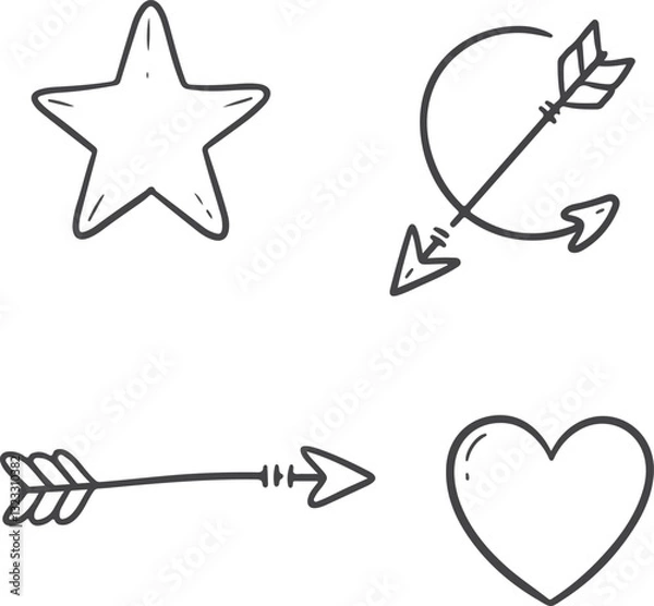 Obraz star icons set isolated on white