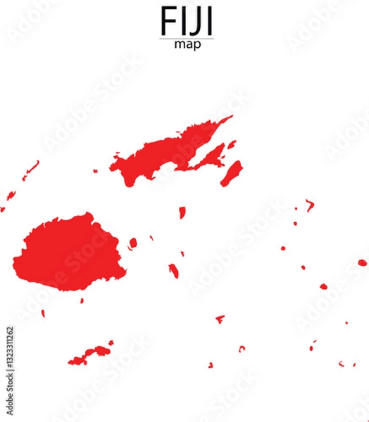 Obraz fiji in red colour and with trasparent backgrounde