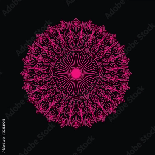 Obraz pink flower mandala
