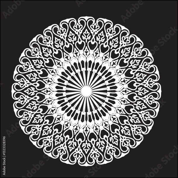 Obraz round ornamental round lace pattern